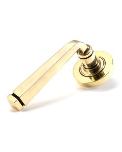 From The Anvil 45611 Aged Brass Avon Round Lever on Rose Set (Plain) Aged Brass
