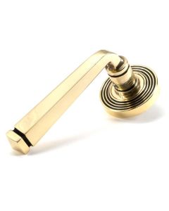 From The Anvil 45613 Aged Brass Avon Round Lever on Rose Set (Beehive) Aged Brass