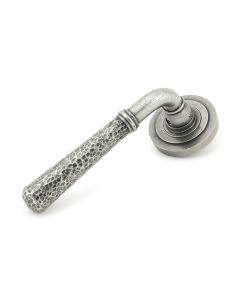 From The Anvil 45656 Pewter Hammered Newbury Lever on Rose Set (Art Deco Rose)