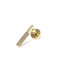 From The Anvil 45660 Aged Brass Brompton Lever on Rose Set (Art Deco) Aged Brass