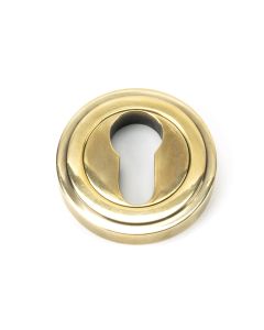 From The Anvil 45708 Aged Brass Round Euro Escutcheon (Art Deco) Aged Brass