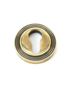 From The Anvil 45709 Aged Brass Round Euro Escutcheon (Beehive) Aged Brass