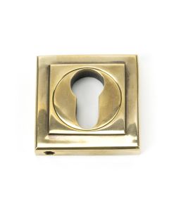 From The Anvil 45710 Aged Brass Round Euro Escutcheon (Square) Aged Brass