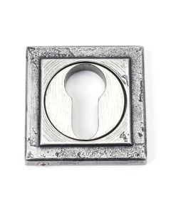 From The Anvil 45730 Pewter Round Euro Escutcheon (Square Rose)