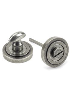 From The Anvil 45752 Pewter Round Thumbturn Set (Art Deco Rose)