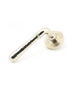 From The Anvil 46079 Polished Nickel Hammered Newbury Lever on Rose Set (Beehive) Polished Nickel