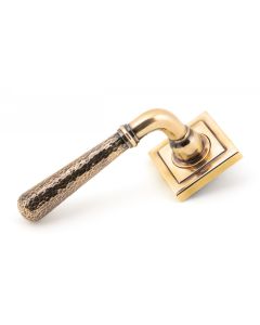 From The Anvil 46088 Polished Bronze Hammered Newbury Lever on Rose Set (Square) Polished Bronze