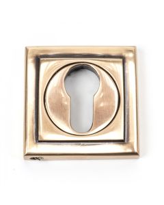 From The Anvil 46128 Polished Bronze Round Euro Escutcheon (Square) Polished Bronze