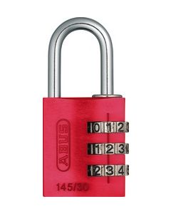ABUS 145/30 Red B/EFSPP Red Std Shackle Combination Padlock 145 Size 30mm
