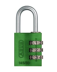 ABUS 145/30 Green B/EFSPP Green Std Shackle Combination Padlock 145 Size 30mm