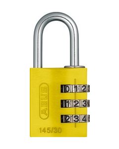 ABUS 145/30 Yellow B/EFSPP Yellow Std Shackle Combination Padlock 145 Size 30mm