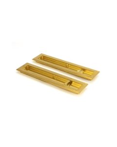 From The Anvil 47162 Polished Brass 250mm Art Deco Rectangular Pull - Privacy Set Polished Brass