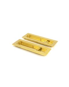 From The Anvil 47163 Polished Brass 175mm Plain Rectangular Pull - Privacy Set Polished Brass
