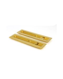 From The Anvil 47164 Polished Brass 250mm Plain Rectangular Pull - Privacy Set Polished Brass