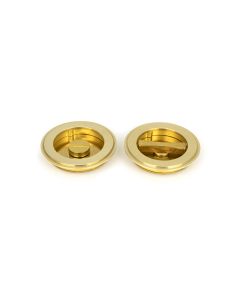 From The Anvil 47170 Polished Brass 75mm Art Deco Round Pull - Privacy Set Polished Brass