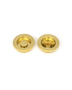 From The Anvil 47171 Polished Brass 60mm Plain Round Pull - Privacy Set Polished Brass
