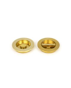 From The Anvil 47172 Polished Brass 75mm Plain Round Pull - Privacy Set Polished Brass
