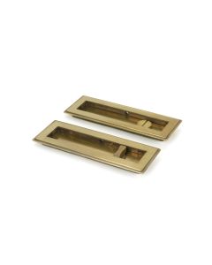 From The Anvil 48308 Aged Brass 175mm Art Deco Rectangular Pull - Privacy Set Aged Brass
