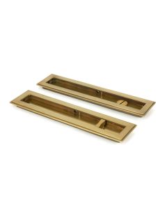 From The Anvil 48309 Aged Brass 250mm Art Deco Rectangular Pull - Privacy Set Aged Brass