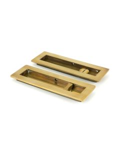 From The Anvil 48314 Aged Brass 175mm Plain Rectangular Pull - Privacy Set Aged Brass