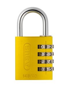 ABUS 145/40 Yellow B/EFSPP Yellow Std Shackle Combination Padlock 145 Size 40mm
