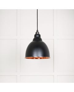 From The Anvil 49500EB Hammered Copper Brindley Pendant in Elan Black Hammered Copper
