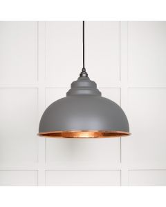 From The Anvil 49501BL Hammered Copper Harborne Pendant in Bluff Hammered Copper