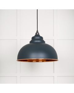 From The Anvil 49501SO Hammered Copper Harborne Pendant in Soot Hammered Copper
