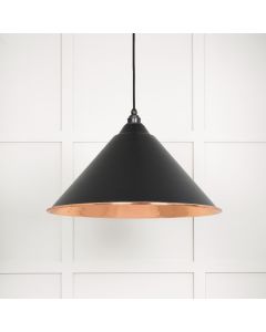 From The Anvil 49503EB Hammered Copper Hockley Pendant in Elan Black Hammered Copper
