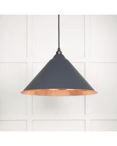 From The Anvil 49503SL Hammered Copper Hockley Pendant in Slate Hammered Copper