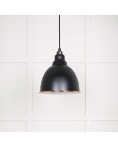 From The Anvil 49507EB White Gloss Brindley Pendant in Elan Black Accent