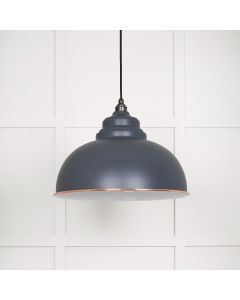 From The Anvil 49508SL White Gloss Harborne Pendant in Slate Accent