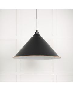From The Anvil 49510EB White Gloss Hockley Pendant in Elan Black Accent