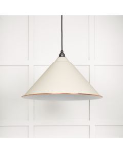 From The Anvil 49510TE White Gloss Hockley Pendant in Teasel Accent