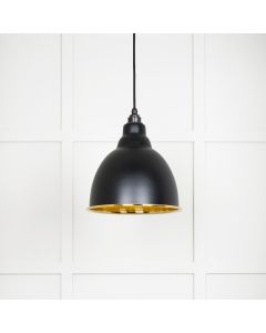 From The Anvil 49517EB Hammered Brass Brindley Pendant in Elan Black Hammered Brass