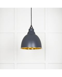 From The Anvil 49517SL Hammered Brass Brindley Pendant in Slate Hammered Brass