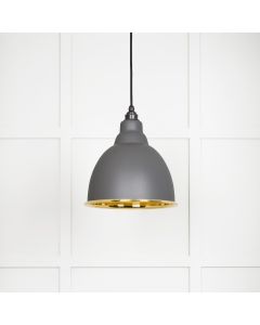 From The Anvil 49518BL Smooth Brass Brindley Pendant in Bluff Smooth Brass
