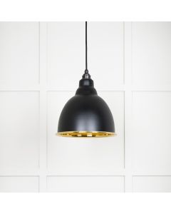 From The Anvil 49518EB Smooth Brass Brindley Pendant in Elan Black Smooth Brass