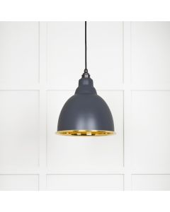 From The Anvil 49518SL Smooth Brass Brindley Pendant in Slate Smooth Brass