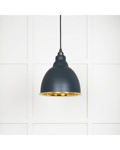 From The Anvil 49518SO Smooth Brass Brindley Pendant in Soot Smooth Brass