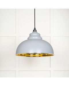 From The Anvil 49521BI Hammered Brass Harborne Pendant in Birch Hammered Brass