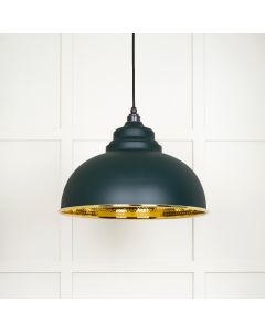 From The Anvil 49521DI Hammered Brass Harborne Pendant in Dingle Hammered Brass