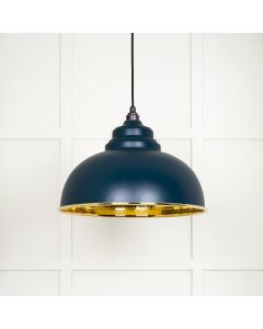 From The Anvil 49521DU Hammered Brass Harborne Pendant in Dusk Hammered Brass