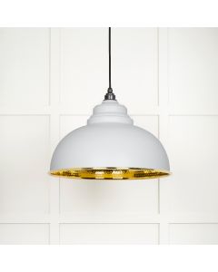 From The Anvil 49521F Hammered Brass Harborne Pendant in Flock Hammered Brass