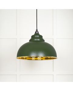 From The Anvil 49521H Hammered Brass Harborne Pendant in Heath Hammered Brass