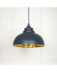 From The Anvil 49521SO Hammered Brass Harborne Pendant in Soot Hammered Brass