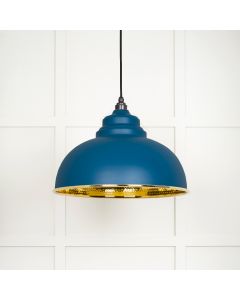 From The Anvil 49521U Hammered Brass Harborne Pendant in Upstream Hammered Brass