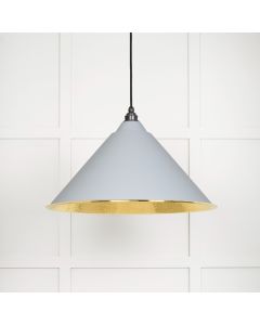 From The Anvil 49523BI Hammered Brass Hockley Pendant in Birch Hammered Brass