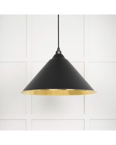 From The Anvil 49523EB Hammered Brass Hockley Pendant in Elan Black Hammered Brass