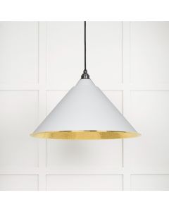 From The Anvil 49523F Hammered Brass Hockley Pendant in Flock Hammered Brass